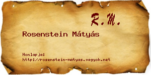 Rosenstein Mátyás névjegykártya